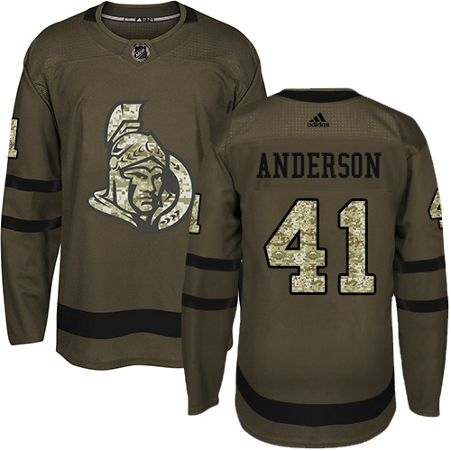 Adidas Senators #41 Craig Anderson Green Salute to Service Stitched Youth NHL Jersey